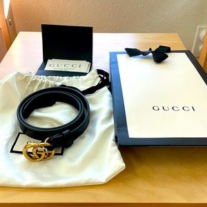 Thin Gucci belt. Authentic, black